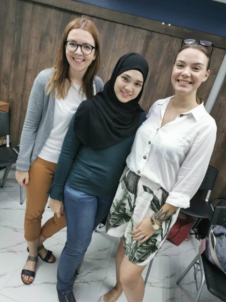 Yasmin with her colleagues at International House, Bangkok