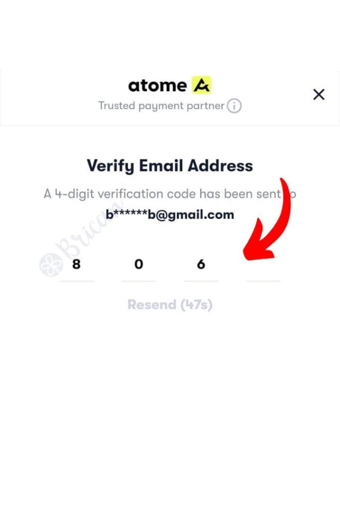 Atome payment step 9