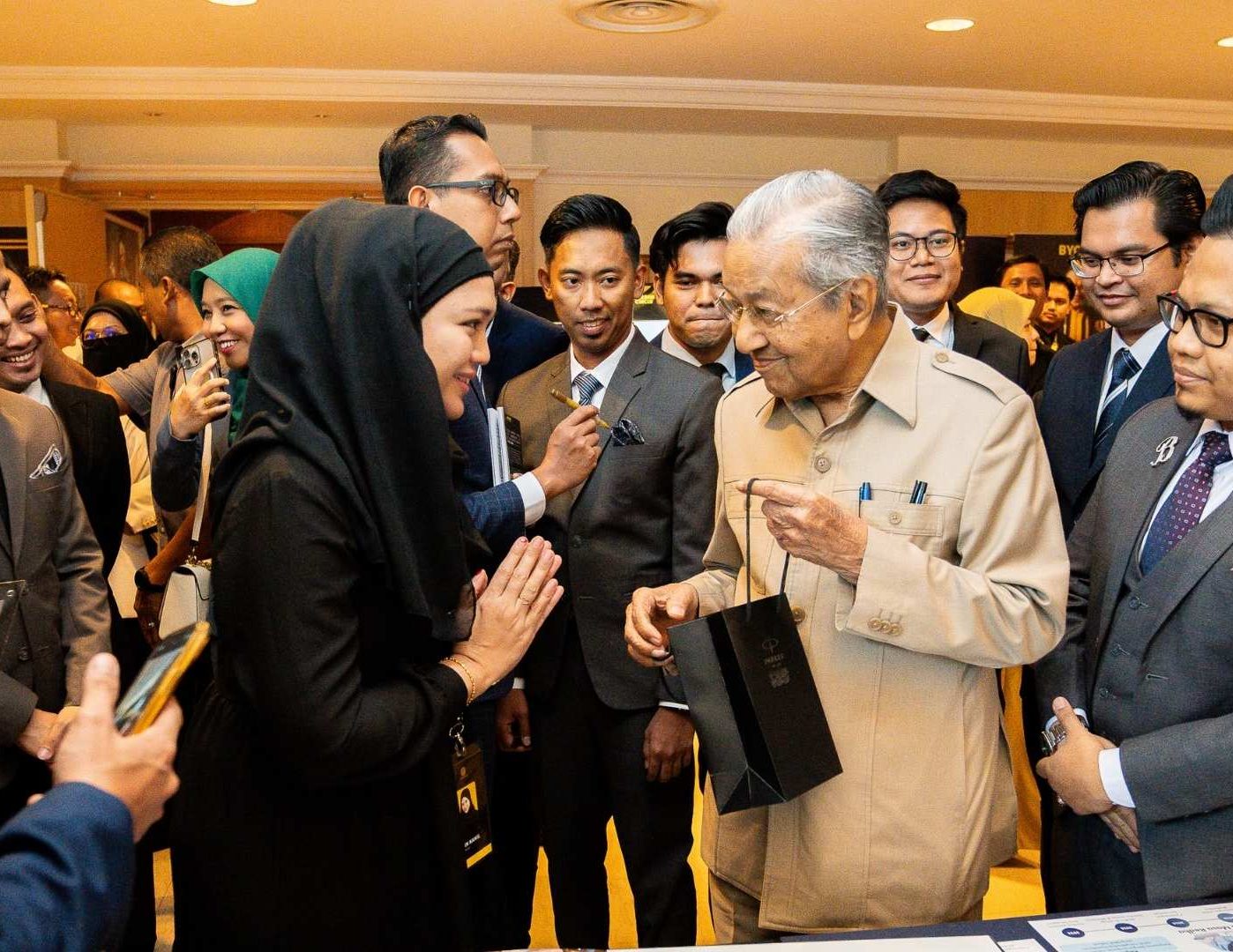 Yasmin Kamil with Tun Dr Mahathir Mohamad